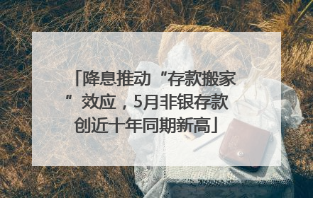 降息推动“存款搬家”效应，5月非银存款创近十年同期新高