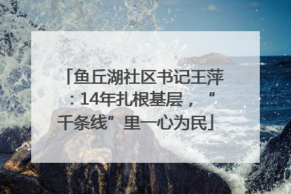 鱼丘湖社区书记王萍：14年扎根基层，“千条线”里一心为民