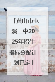 黄山市屯溪一中2025年招生指标分配计划已定