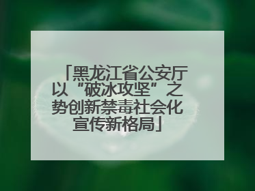 黑龙江省公安厅以“破冰攻坚”之势创新禁毒社会化宣传新格局