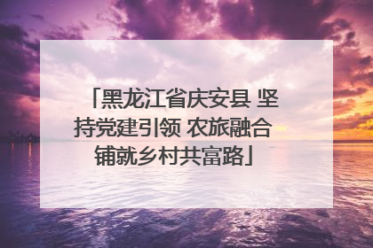 黑龙江省庆安县 坚持党建引领 农旅融合铺就乡村共富路