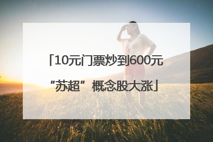 10元门票炒到600元 “苏超”概念股大涨