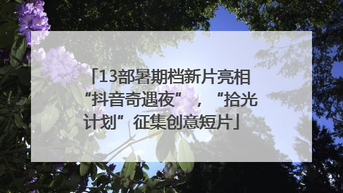 13部暑期档新片亮相“抖音奇遇夜”，“拾光计划”征集创意短片