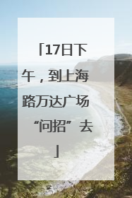 17日下午，到上海路万达广场“问招”去