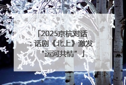 2025京杭对话：话剧《北上》激发“运河共情”