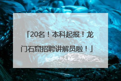20名！本科起报！龙门石窟招聘讲解员啦！