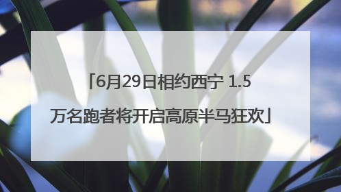6月29日相约西宁 1.5万名跑者将开启高原半马狂欢